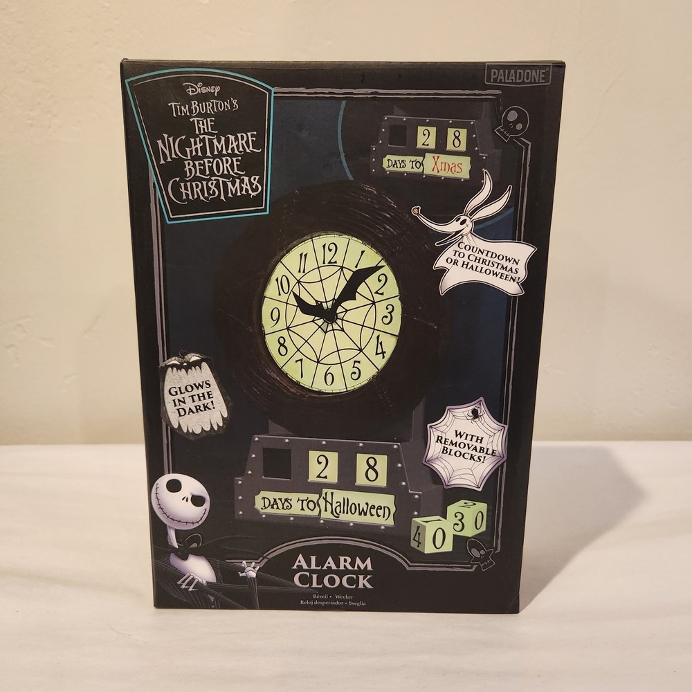 The Nightmare Before Christmas Countdown Alarm Clock - Glows In The Dark **NEW**